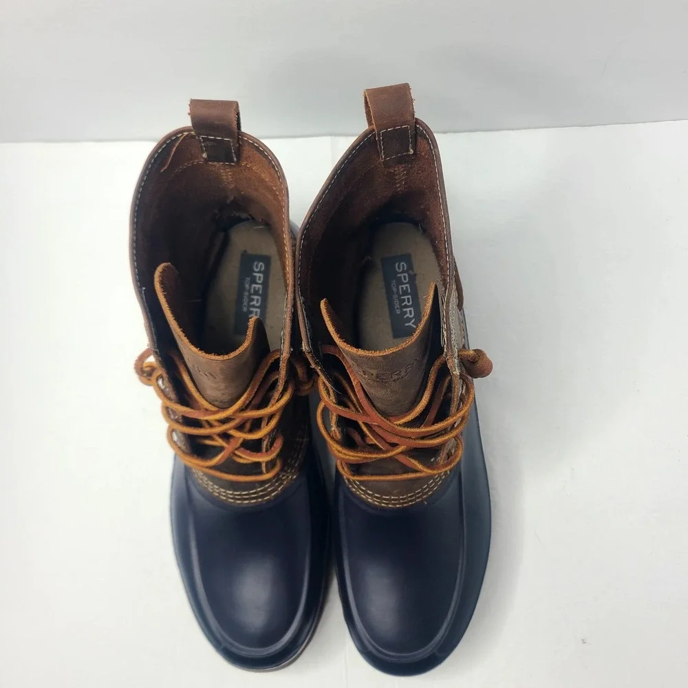 Sperry Top Sider Duck Decoy Boots Mens 12M Brown Navy Waterproof Leather